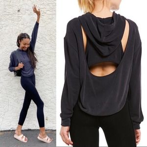 Free People FP Movement Back Into It Cutout Hoodie